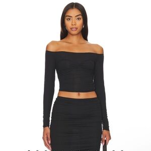 Indah Black Off-Shoulder Blouse